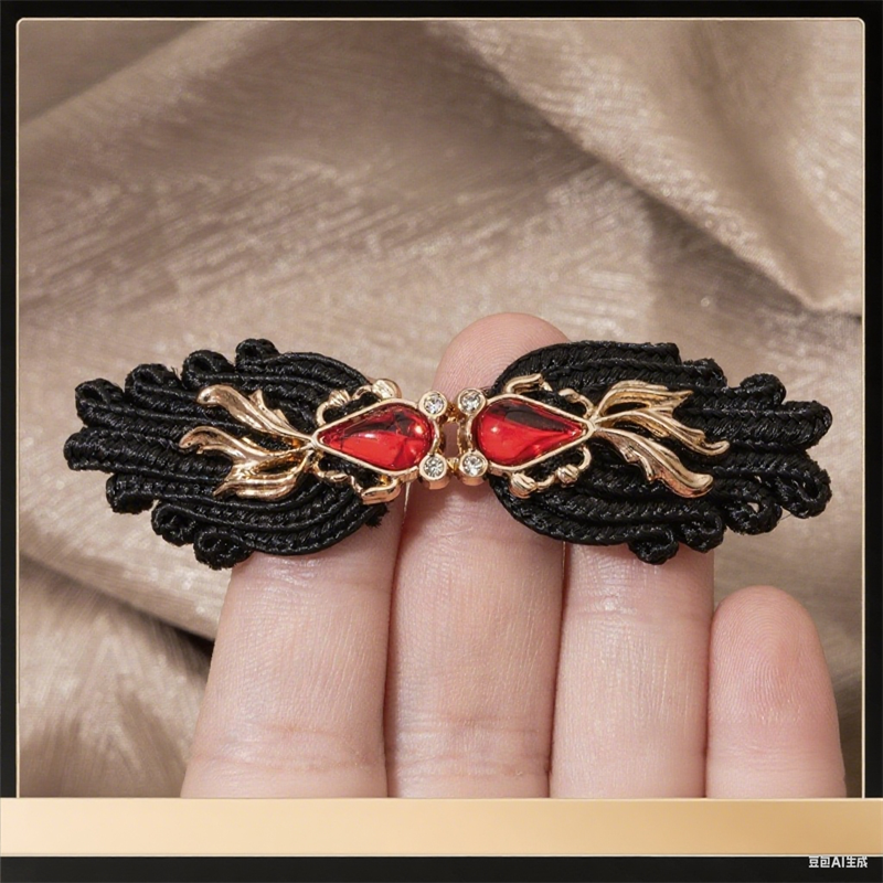 Flower Frog Pin - 5pcs Traditional Chinese Knot Buttons Goldfish