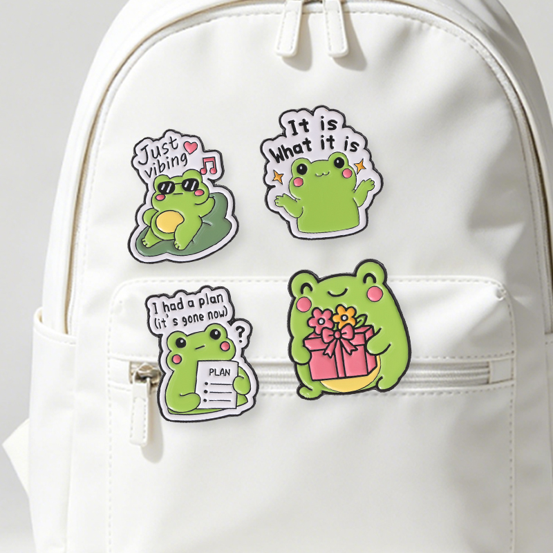 Flower Frog Pin - Just Vibing Cute Music Lotus Frog