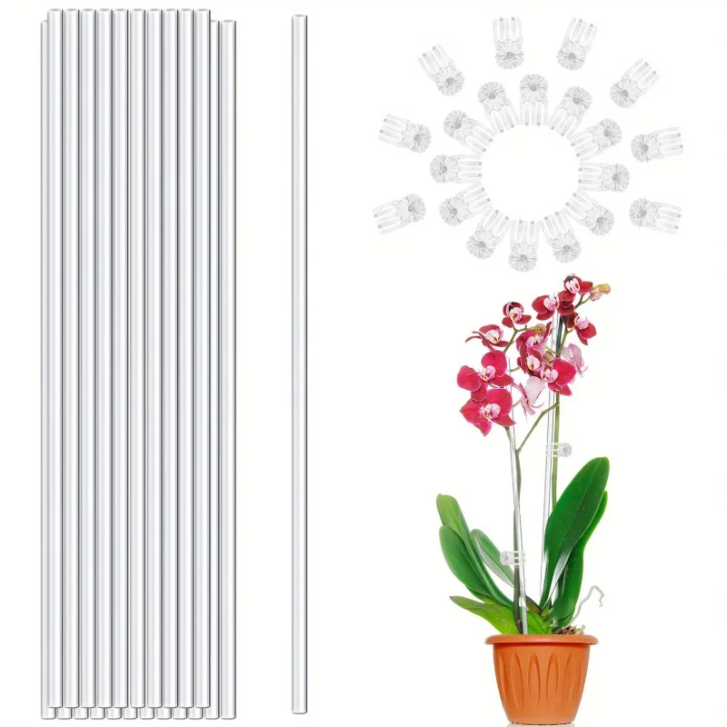 Florist Supp - New 10 Transparent Plant Support Posts,