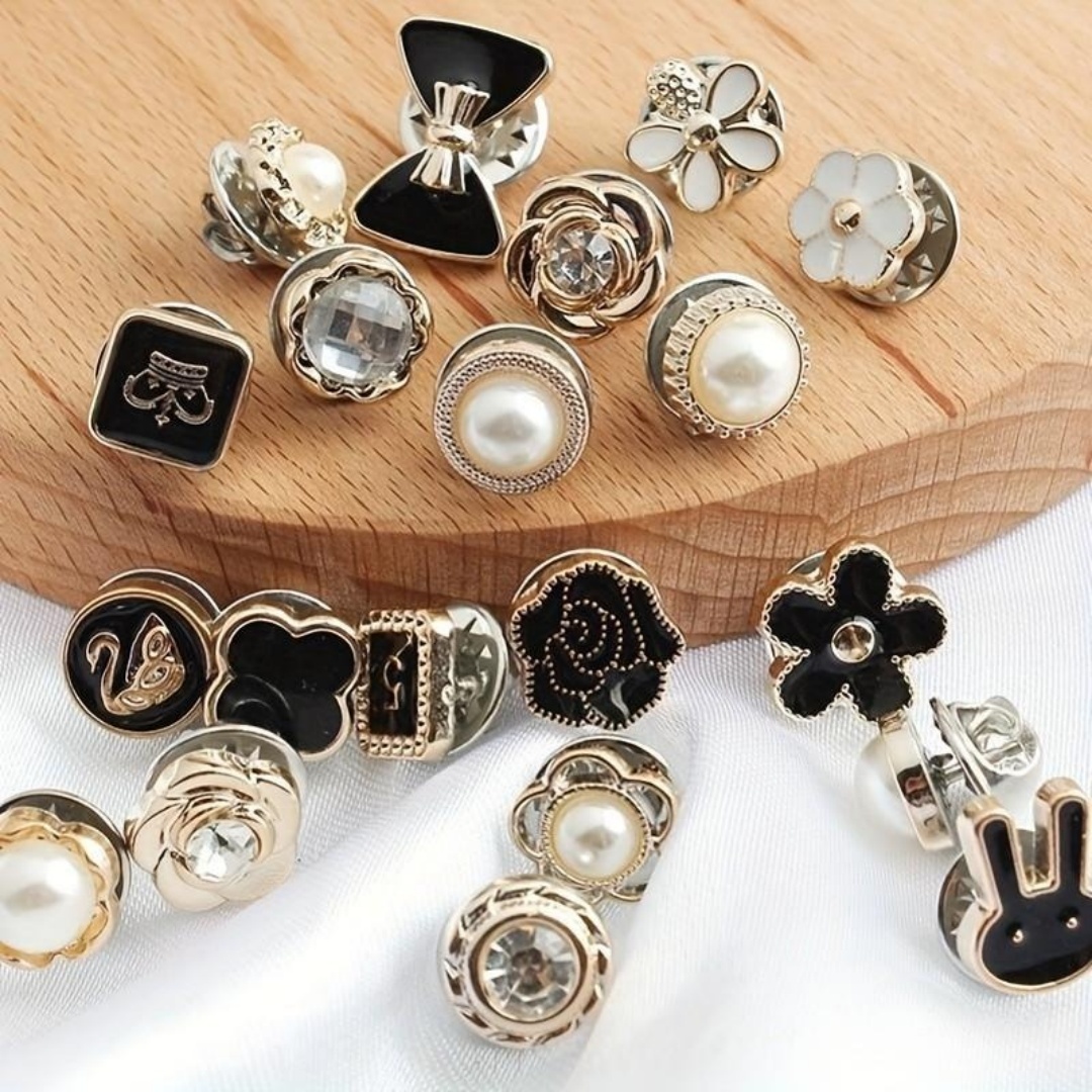 10 Counts Brooch Buttons for W - Flower Frog Pin avaliação e preço