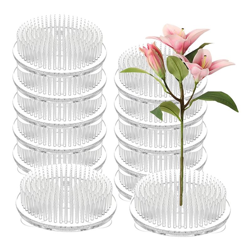 Set Of 12 Clear Plastic Pin Fr - Flower Frog Pin avaliação e preço