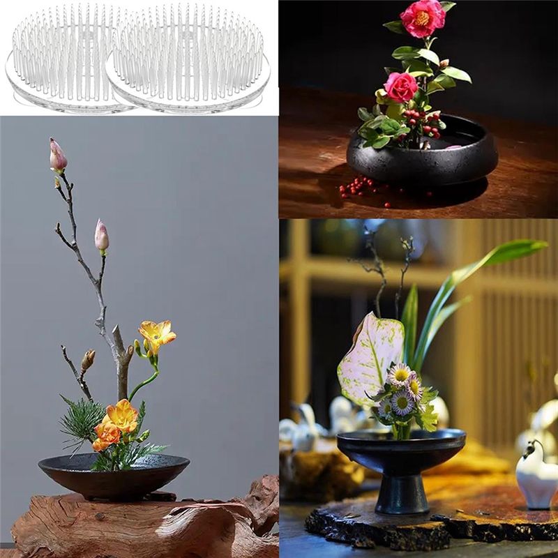 Set Of 12 Clear Plastic Pin Fr - Flower Frog Pin avaliação e preço