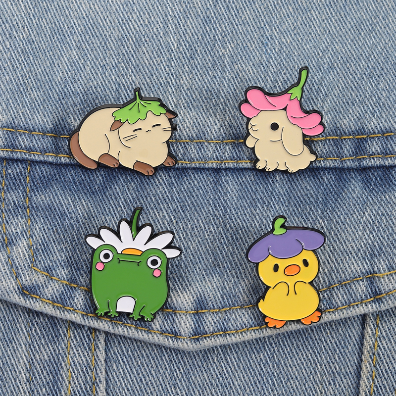 Flowers Leaf Hat Enamel Pins C - Flower Frog Pin avaliação e preço